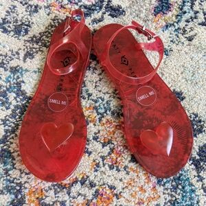 Katy Perry Collections Vibrant Red Heart Sandals